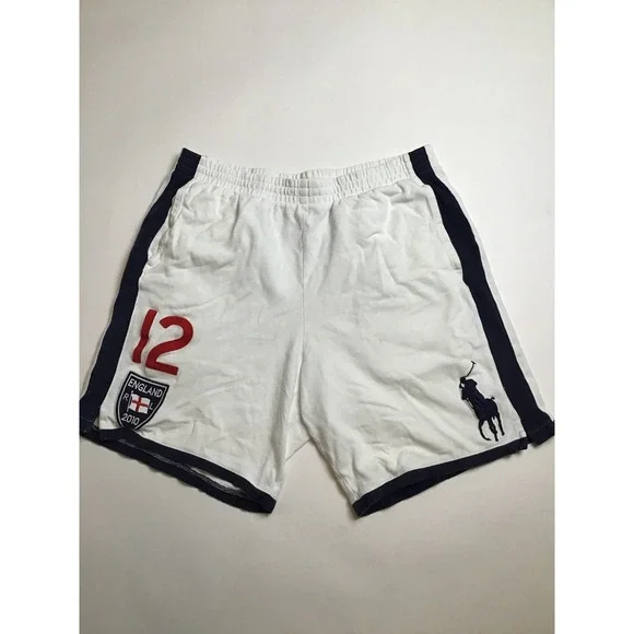 Polo Ralph Lauren Men's White England Rugby 2010‎ Logo Athletic Shorts Size L - Picture 2 of 5